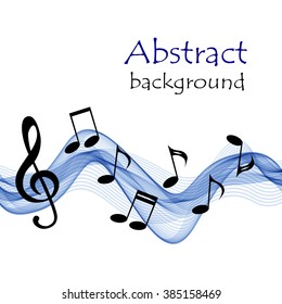 Abstract background with blue wave and stave