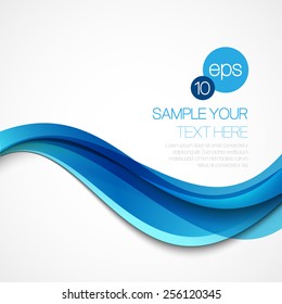 Abstract background with blue wave. Vector illustration EPS10