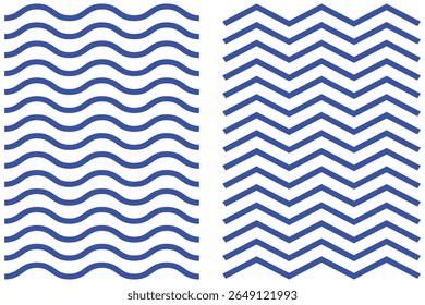 Abstract Background with Blue Wave and Zigzag Patterns.