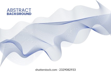 Abstract background blue waves line art pattern