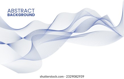 Abstract background blue waves line art pattern