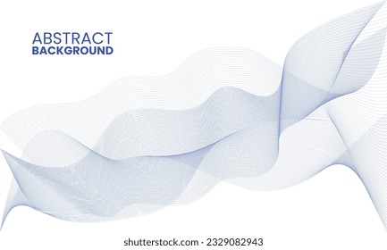 Abstract background blue waves line art pattern