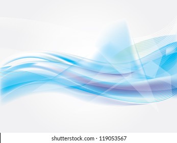 Abstract background with blue waves and lines