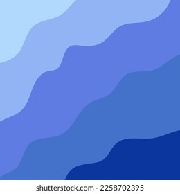 Abstract background, blue waves. Nautical theme, square blue wavy wallpaper. World Water Day. Water waves pattern, simple gradient background.