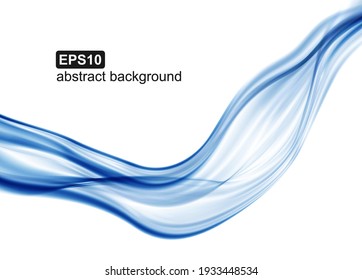 Abstract background. Blue waves on white background for presentation, website, flyers, brochures.