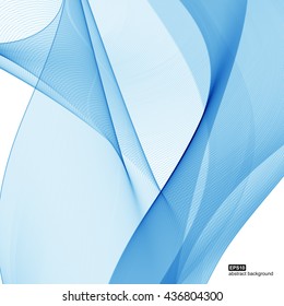 Abstract background. Blue waves on white background for presentation, website, flyers, brochures.
