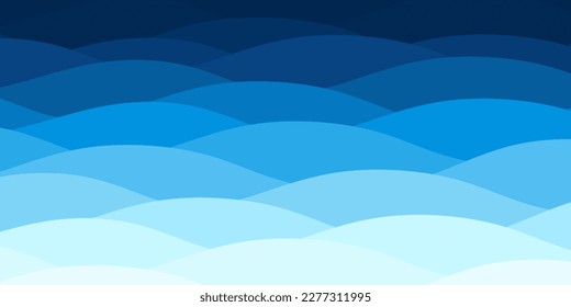 Abstract background with Blue waves pattern. Summer lake wave, water flow creative minimal design. Vector illustration