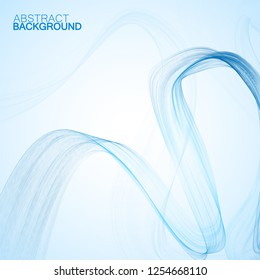 Abstract background with blue waves, vector