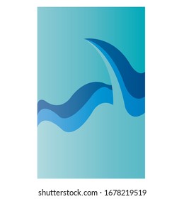 Abstract background with blue waves vector