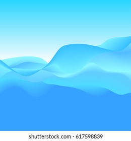 Abstract Background of Blue Waves, Vector Illustration