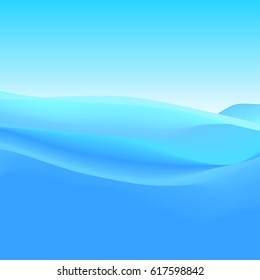 Abstract Background of Blue Waves, Vector Illustration