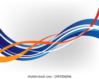 Abstract background with blue waves. . Wave lines shape in blue color background. Art design for your design project.