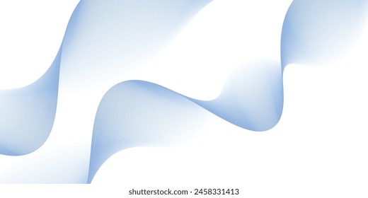 Abstract background with blue wavy and curvy lines Isolated on transparent background, vector illustration