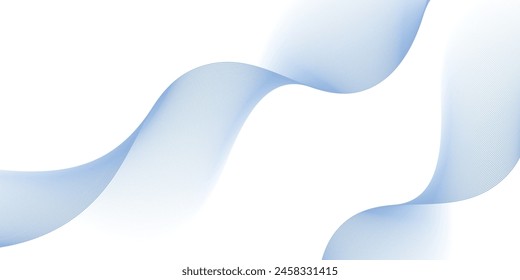Fondo Abstractas con líneas azules onduladas y curvas Aislado sobre fondo transparente, Ilustración vectorial