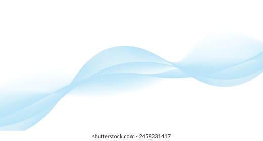Abstract background with blue wavy and curvy lines Isolated on transparent background, vector illustration