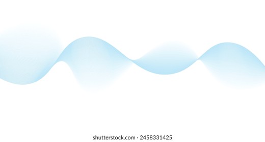 Abstract background with blue wavy and curvy lines Isolated on transparent background, vector illustration