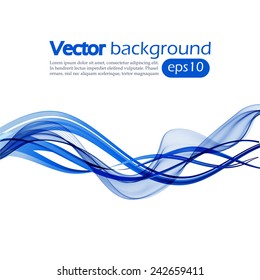 Abstract background with blue wavy lines