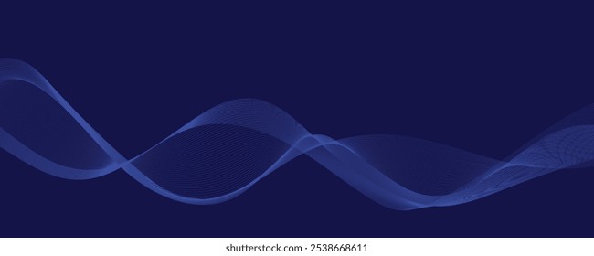 Abstract background with blue wavy lines. Vector illustration	
