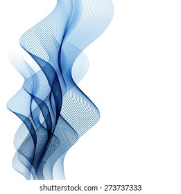 Abstract background with blue wavy lines