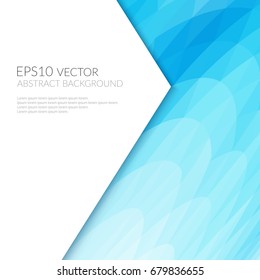 Abstract background blue wavy shapes. White sheet of paper with the text.