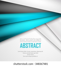 Abstract background of blue, white and black origami paper. Vector illustration. EPS 10