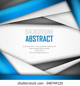 Abstract background of blue, white and black origami paper. Vector illustration. EPS 10