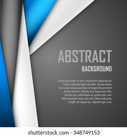 Abstract background of blue, white and black origami paper. Vector illustration. EPS 10