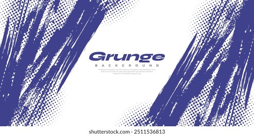 Abstract Background with Blue and White Brush Texture and Halftone Effect. Grunge Sport Background, for Banner or Poster Design Elements