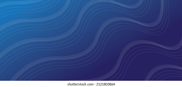 fondo abstracto en azul con líneas curvadas blancas para banner de medios sociales, empresa, negocios, ilustración vectorial