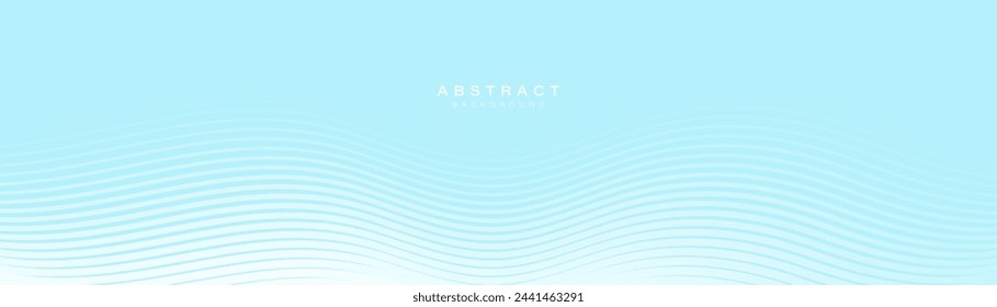 Abstract background with blue and white glowing wavy particle lines. Modern minimal trendy shiny lines pattern. Vector illustration