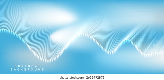 Um fundo abstrato em tons de azul e branco dá uma sensação limpa, transparente e moderna. As linhas e curvas na imagem criam uma sensação de fluidez e movimento gráfico.