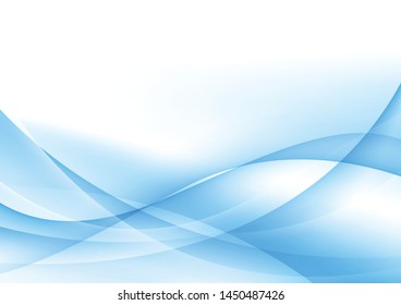 Abstract background, blue and white waves For assembling banners - modern design templates