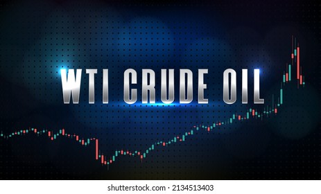 abstract background of blue wti crude oil stock market trading and market graph candlestick green red