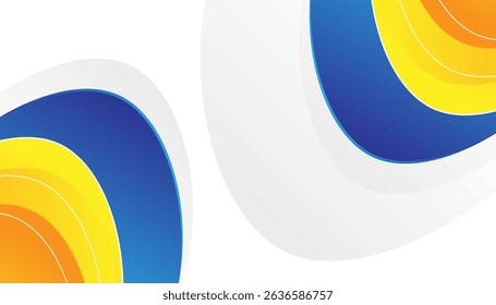Abstract Background with Blue, Yellow, and Orange Curves