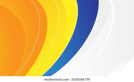 Abstract Background with Blue, Yellow, and Orange Curves