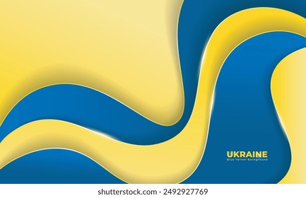 Abstract background of blue yellow in simple layering design. Good template for campaign of ukraine independence day