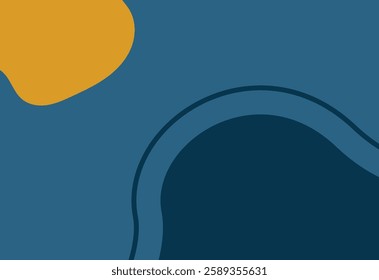 Abstract background with blue and yellow waves. Vector illustration. 