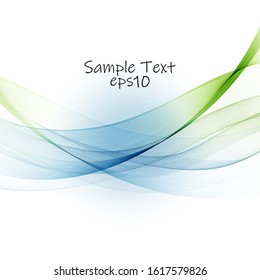 
Abstract background of blue-green smooth wave lines. Brochure template design, banner.