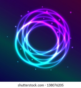 Abstract background with blue-purple shadingl plasma circle effect, vector illustration