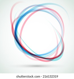 Abstract background blue-red swirly swoosh tornado design element. Vector illustration