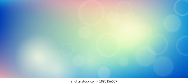 Abstract background with blur bokeh light effect. Modern colorful circular blur light backdrop. Vector illustration