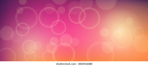 Abstract background with blur bokeh light effect. Modern colorful circular blur light backdrop. Vector illustration