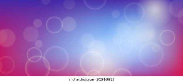 Abstrakter Hintergrund mit unscharfem Bokeh-Lichteffekt. Moderne, farbenfrohe, kreisförmige, unscharfe helle Umgebung. Vektorgrafik