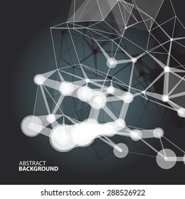 Abstract background with blur dots and lines on theme digital technology and internet