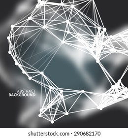 Abstract background with blur dots and lines on theme digital technology and internet