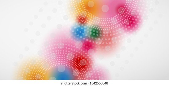 Abstract background  - blurred dotted color circle shape, techno bubbles, vector illustration eps 10