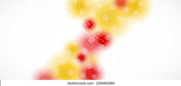 Abstract background  with blurred dotted colorful circles, techno bubbles. Vector illustration eps 10