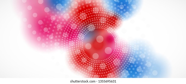 Abstract background  with blurred dotted colorful circles, techno bubbles. Vector illustration eps 10