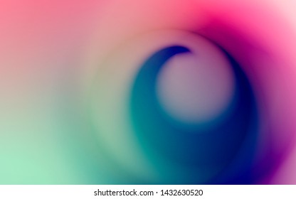 Abstract background with blurred fluid gradient. Liquid design in spiral shape of trendy vivid colors. Minimal poster with gradual blend between shades. Vector illustration