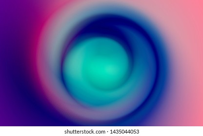 Abstract background with blurred fluid gradient. Liquid design in spiral shape of trendy vivid colors. Minimal poster with gradual blend between shades. Vector illustration